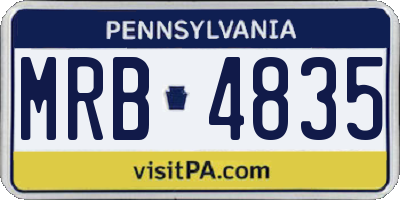 PA license plate MRB4835