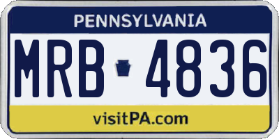 PA license plate MRB4836