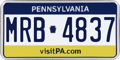 PA license plate MRB4837