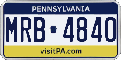 PA license plate MRB4840