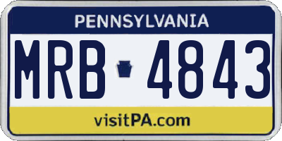 PA license plate MRB4843