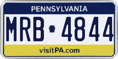 PA license plate MRB4844