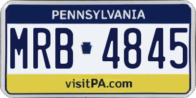 PA license plate MRB4845