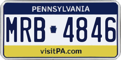 PA license plate MRB4846
