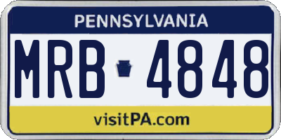 PA license plate MRB4848