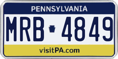 PA license plate MRB4849