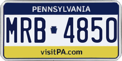 PA license plate MRB4850