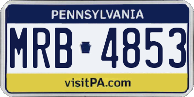 PA license plate MRB4853