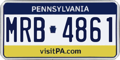 PA license plate MRB4861