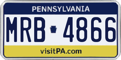 PA license plate MRB4866