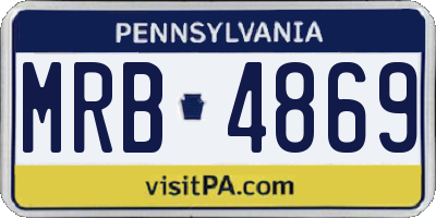 PA license plate MRB4869