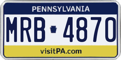 PA license plate MRB4870