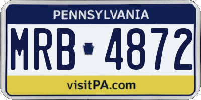 PA license plate MRB4872