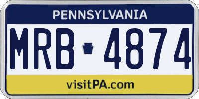 PA license plate MRB4874