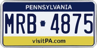 PA license plate MRB4875