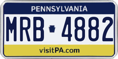 PA license plate MRB4882