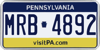PA license plate MRB4892