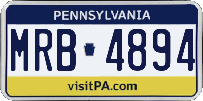PA license plate MRB4894