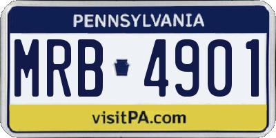 PA license plate MRB4901