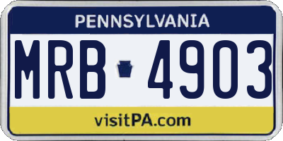 PA license plate MRB4903