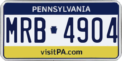 PA license plate MRB4904