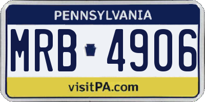 PA license plate MRB4906
