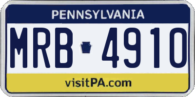 PA license plate MRB4910