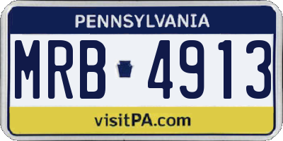 PA license plate MRB4913