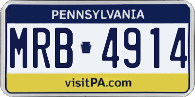 PA license plate MRB4914