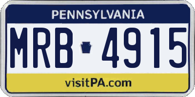 PA license plate MRB4915