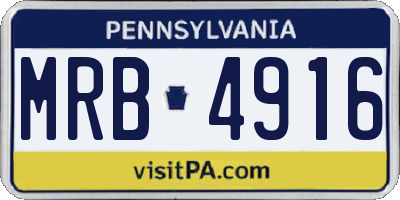 PA license plate MRB4916