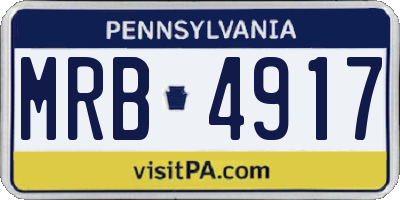 PA license plate MRB4917