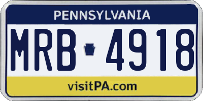 PA license plate MRB4918