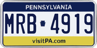 PA license plate MRB4919