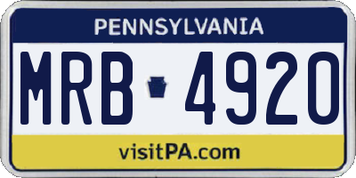 PA license plate MRB4920
