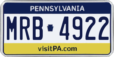 PA license plate MRB4922