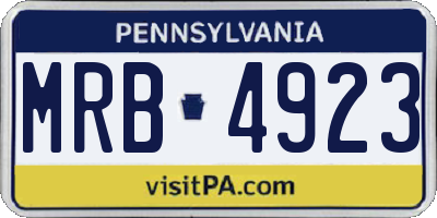 PA license plate MRB4923