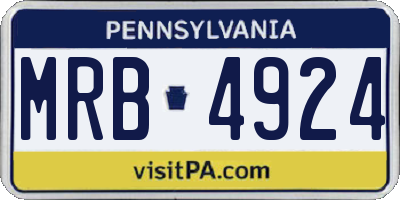PA license plate MRB4924