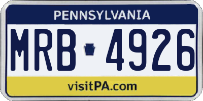 PA license plate MRB4926
