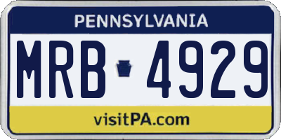 PA license plate MRB4929