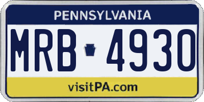 PA license plate MRB4930