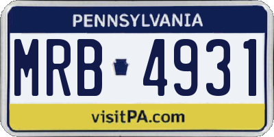 PA license plate MRB4931