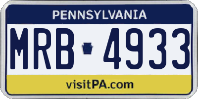 PA license plate MRB4933