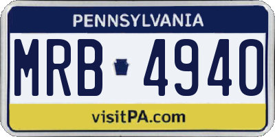 PA license plate MRB4940