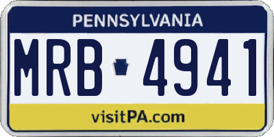PA license plate MRB4941