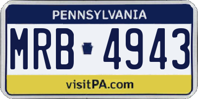 PA license plate MRB4943