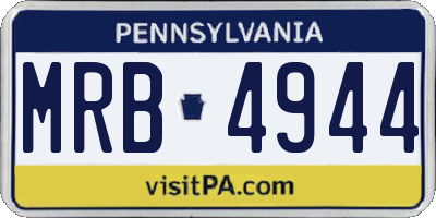PA license plate MRB4944