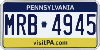 PA license plate MRB4945