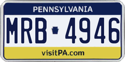 PA license plate MRB4946