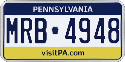 PA license plate MRB4948